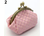Knbhu Women Fashion Rhombic Pattern Wallet Card Coin Purse Clutch Handbag Mini Bag-Pink