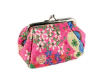 Knbhu Women Fashion Cute Flowers Embroidered Case Wallet Card Keys Pouch Coin Purse-Rose-Red