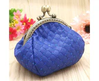 Knbhu Women Fashion Rhombic Pattern Wallet Card Coin Purse Clutch Handbag Mini Bag-Blue