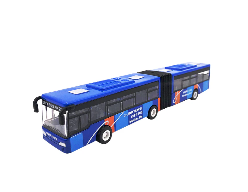Bestjia Metal Diecast Model Vehicle Shuttle Bus Cars Toys Kids Pull Back Vehicle Gift - Blue