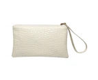 Knbhu Women Purse Zipper Closure Portable Faux Leather Solid Color Phone Handbag for Work-White