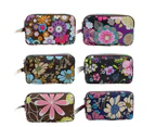 Knbhu Women Floral Print Cloth Wristlet Bag Coin Purse Zipper Wallet Cell Phone Pouch-5#