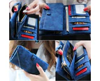 Knbhu Women Vintage Faux Leather Bifold Wallet Button Clutch Purse Long Handbag-Black