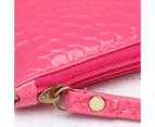 Knbhu Women Purse Zipper Closure Portable Faux Leather Solid Color Phone Handbag for Work-Claret