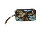 Knbhu Women Floral Print Cloth Wristlet Bag Coin Purse Zipper Wallet Cell Phone Pouch-4#