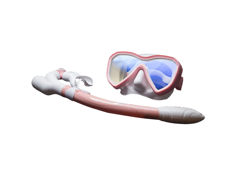 Nvuug Diving Goggles Set Safe Diving Accessories Non-slip Buckle Snorkeling Kit for Swimming-Pink