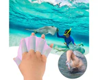 1 Pair Silicone Swimming Hand Webbed Silicone Swim Gear Fins Hand Webbed Flippers for Snorkeling Surfing Fitness-Pink-S
