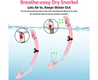 Snorkel Set Snorkeling Gear Adults,Dry Top Diving Masks and Snorkel for Man Women, Easy-Breath Scuba GearDiving goggles - powder