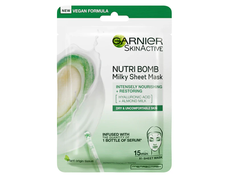 Garnier Skin Active Hyaluronic Acid + Almond Milk Nutri Bomb Milky Sheet Mask