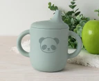 Plum My Baby Panda Silicone Sippy Cup - Sage