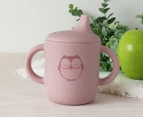 Plum My Baby Owl Silicone Sippy Cup - Blush