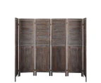 Levede 6 Panel Partition Room Divider Folding Screen Privacy Stand Wood 170X240 - Brown