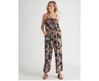 Millers Placement Printed Jumpsuit With Heatseal - Womens - Black Paisley