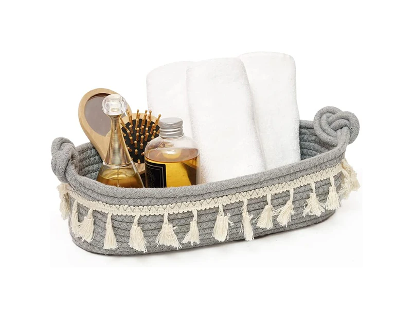 Toilet Paper Baskets Decorative Basket Cotton Rope Woven Basket - Gray