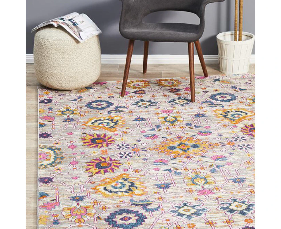 Larsa Traditional Vintage Multi Colour Modern Floor Rug - 4 Sizes - Multi Colour