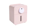 Napkin Box Wall Mounted 4 in 1 Multi-function Paper Dispenser Napkin Case Bathroom Supplies - Pink