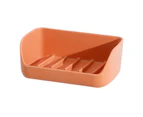 Soap Holder Wall Mounted Moisture-proof Plastic Soap Sponge Holder Storage Rack for Home - Orange