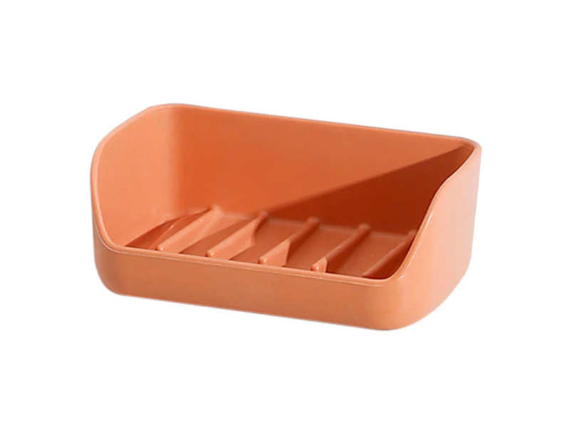 Soap Holder Wall Mounted Moisture-proof Plastic Soap Sponge Holder Storage Rack for Home - Orange