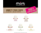 MUST Nespresso 100% Compostable Coffee Capsules Variety Coffee Selection 50 Pods ( 5 Packs X 10 Pods)