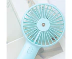 3 Speeds Cooling Fan USB Rechargeable ABS Comfortable Hold Handheld Fan with 20ML Spray for Students -Blue