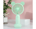 USB Fan Silent Natural Wind Rechargeable Summer Cartoon Desk Handheld Electric Mini Fan for Dormitory -Green