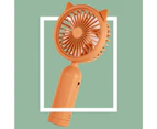 1 Set F30 Personal Fan Mute Natural Wind Cute Fashion Cartoon Shape USB Charging Fan for Office -Orange