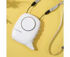 Necklace Fan Dinosaur Shaped Multifunction Mini USB Handheld Desktop Night Light Fan for Outdoor-White
