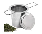 Tea Strainer, Tea Strainer And Lid/Drip Tray, Stainless Steel Tea Strainer For Loose Tea, Foldable Handle