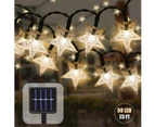 Solar Powered String Lights 7M 50 LED Waterproof Star Solar Christmas Lights Decorative for Party, Wedding, Garden, Store, Outdoor Home
