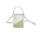 Orange Cube Quilted Impressions Bucket Bag - Star White/Forest Green