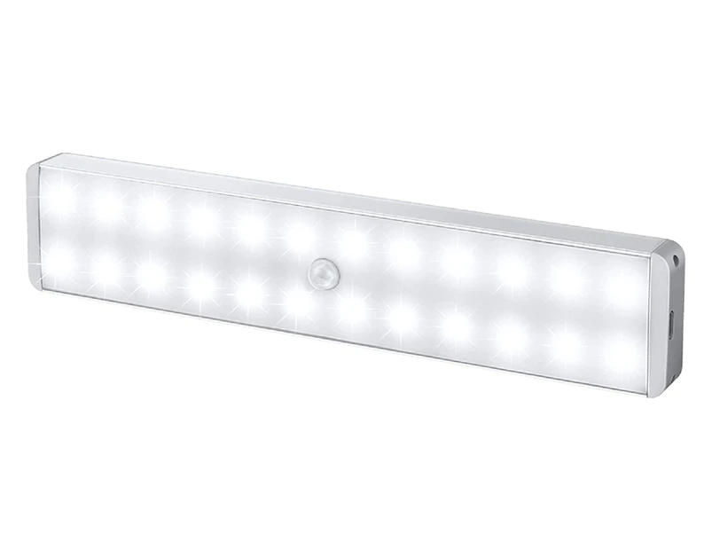 LED Closet Light, 24-LED Newest Dimmer USB Rechargeable Motion Sensor Under Cabinet Lighting Wireless Stick-Anywhere Night Safe Light Bar