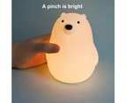 Cartoon little white bear silicone night light, USB charging night light