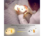 LED Night Light for Kids ，Soft Silicone Puppy LED Lamp with Sensitive Touch Control, Baby Nursery Lamp with Warm/Cool White Dual Modes-USB