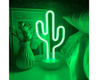 Cactus LED Lights Neon Signs Cactus Neon Kids Night Lights with Pedestal Room Decor Battery USB Operation Cactus Lamps Neon Signs Light