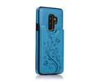 For Samsung Galaxy S9 Plus Leather Cover Wallet - Blue