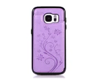 For Samsung Galaxy S7 Leather Cover Wallet - Purple
