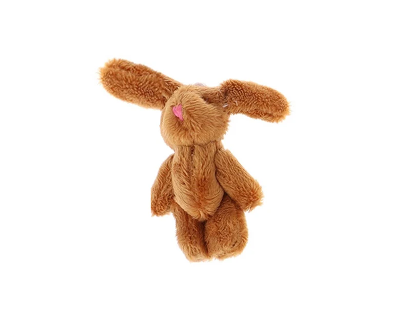 6cm Rabbit Plush Toy Cartoon Soft Touch Full Filling Realistic Decorative DIY Ornaments Gifts Cute Bunny Stuffed Doll Pendant for Key Chain Coffee