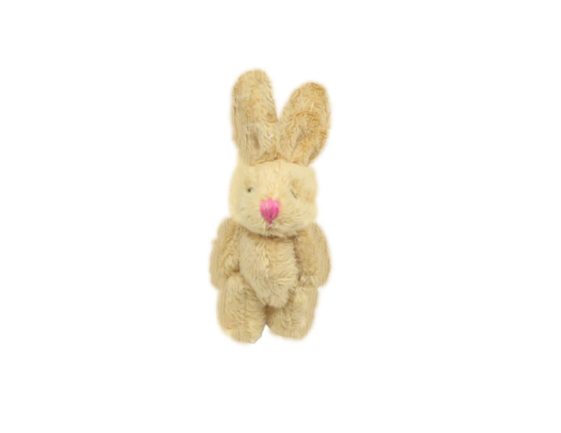 6cm Rabbit Plush Toy Cartoon Soft Touch Full Filling Realistic Decorative DIY Ornaments Gifts Cute Bunny Stuffed Doll Pendant for Key Chain Brown