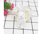 6cm Rabbit Plush Toy Cartoon Soft Touch Full Filling Realistic Decorative DIY Ornaments Gifts Cute Bunny Stuffed Doll Pendant for Key Chain White