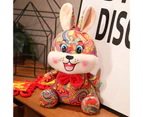 Rabbit Plush Toy Colorful Printed Bunny Doll Plushies Festival Decoration Lovely Stuffed Animal 2023 Year Rabbit Doll Plush Pendant New Year Gift