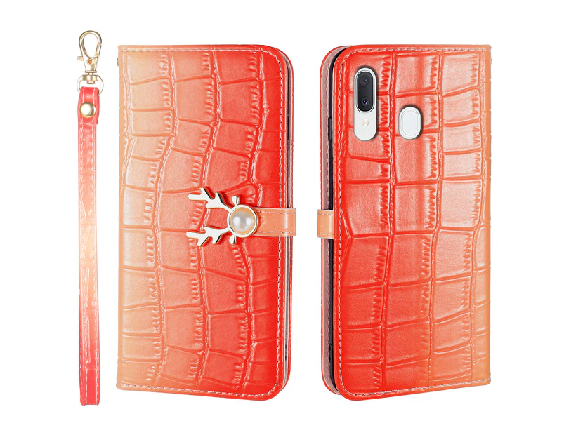 For Samsung Galaxy A20/A30 Cover Wallet - Red
