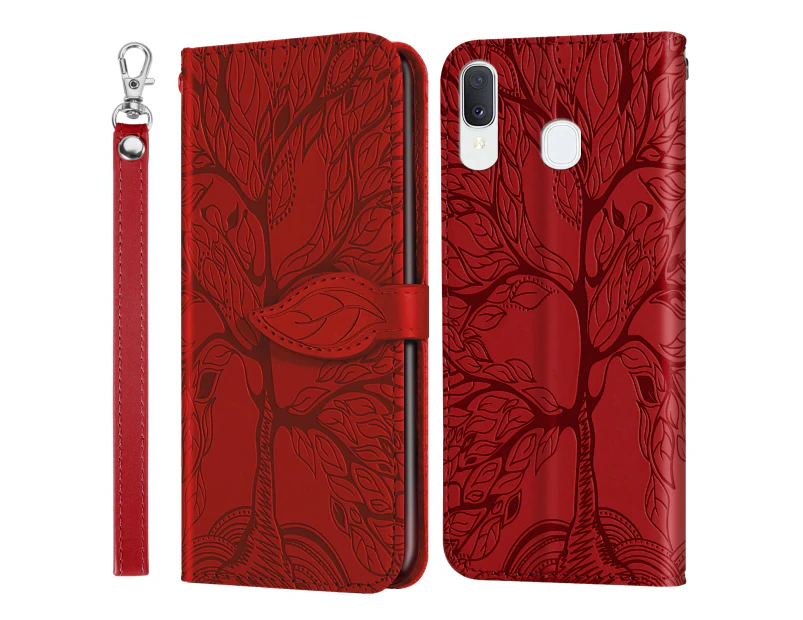 For Samsung Galaxy A20/A30 Cover with Kickstand - Red