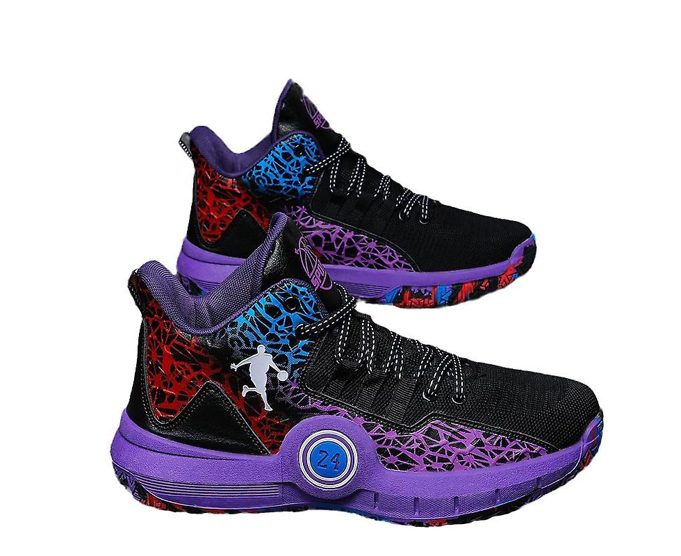 Mens Non-slip Basketball Sports Shoes Purple