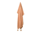 J.Elliot Quinn Textured 130x160cm Cotton Throw Blanket Sofa Decor Clay/Soft Pink