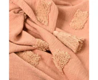 J.Elliot Quinn Textured 130x160cm Cotton Throw Blanket Sofa Decor Clay/Soft Pink