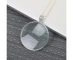 Monocle Lens Necklace 5x Magnifier Magnifying Glass Pendant Coin Loup Silver