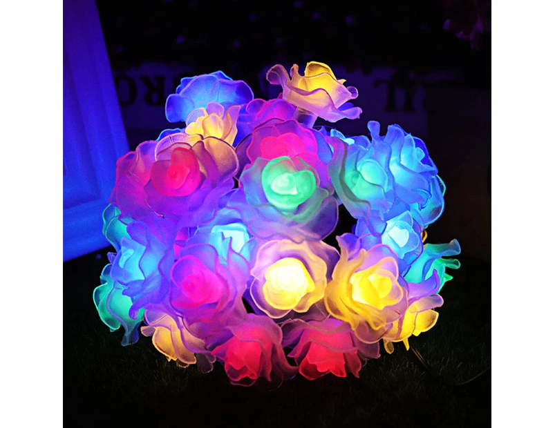 Outdoor Solar String Lights Waterproof Decorative Purple Camping String Lights 15.75ft 20LEDs 8 Modes Rose Multicolor