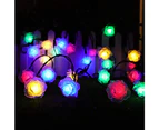 Outdoor Solar String Lights Waterproof Decorative Purple Camping String Lights 15.75ft 20LEDs 8 Modes Rose Multicolor