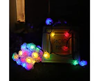 Outdoor Solar String Lights Waterproof Decorative Purple Camping String Lights 15.75ft 20LEDs 8 Modes Rose Multicolor