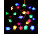 Outdoor Solar String Lights Waterproof Decorative Purple Camping String Lights 15.75ft 20LEDs 8 Modes Rose Multicolor